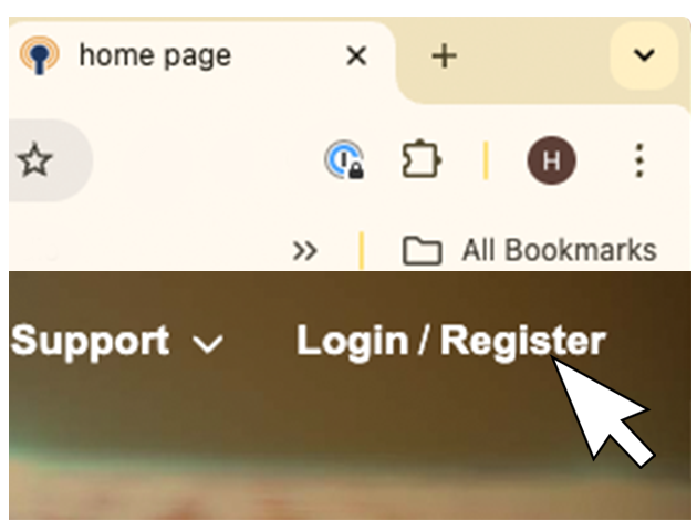 Mouse clicking over a registration button